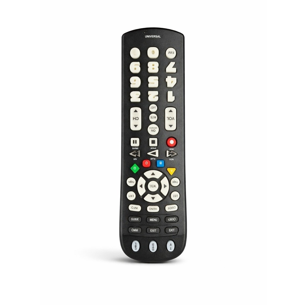 Universal Remote Control UR3-SR3M 3-Device TV‎ DVD CBL Black Glow Buttons